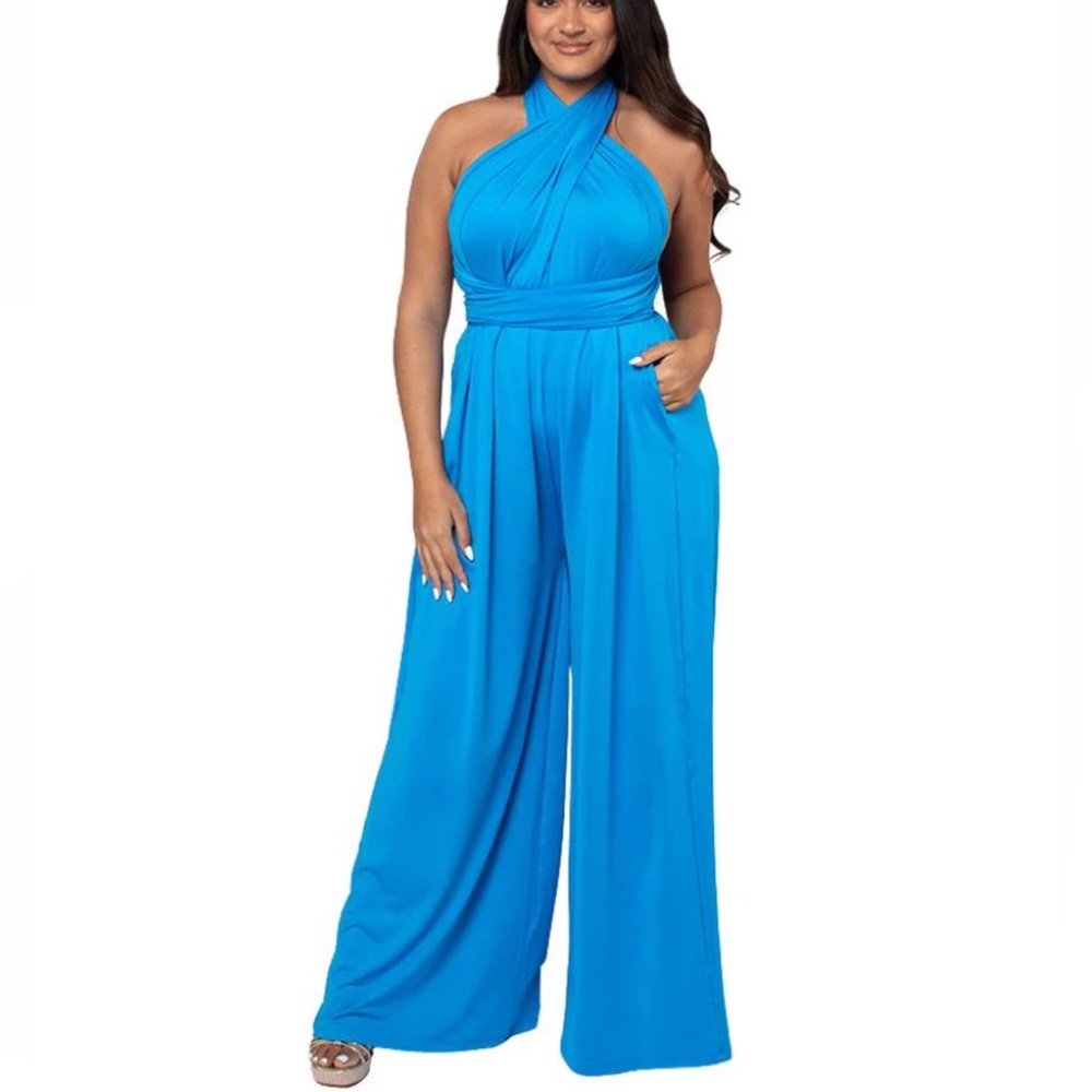 Convertible wide leg jumpsuit